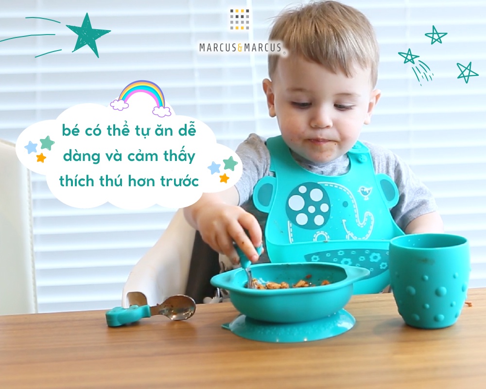 Mô tả Bộ thìa nĩa tập ăn cho bé Palm Grasp Marcus & Marcus, từ 18 tháng - Ollie - 3
