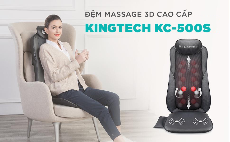 Mô tả Đệm Massage KINGTECH KC-500S - Mát Xa Lưng 3D Chuyên Sâu Dùng Trên Ghế, Kết Hợp Tính Năng Nhiệt Hồng Ngoại - Chính Hãng - 2