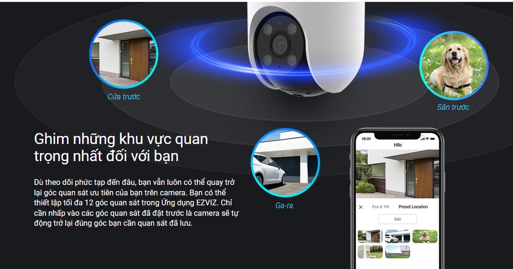 Camera EZVIZ H8C Pro có màu ban đêm