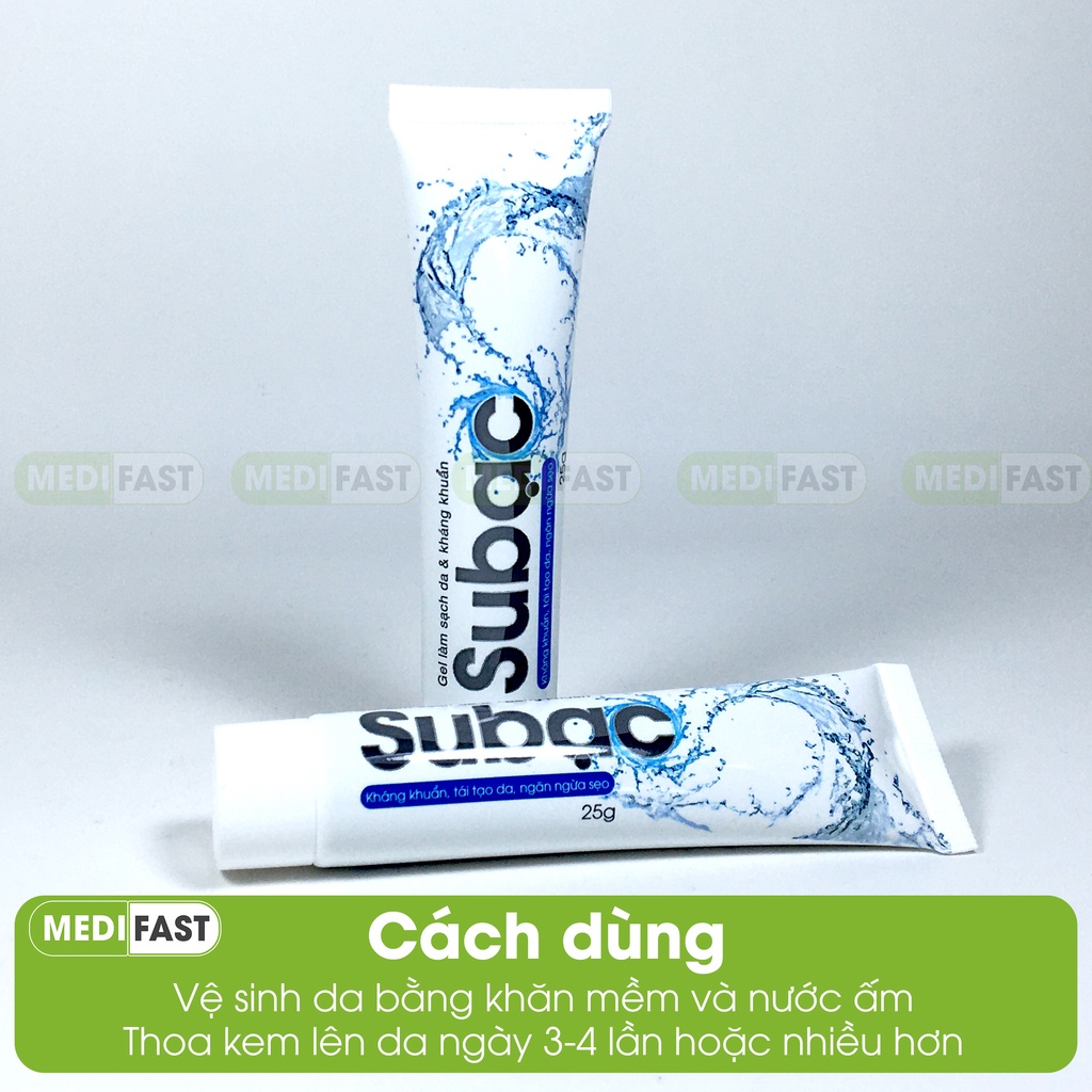 Gel Subac kem Su bạc nhanh liền sẹo, thủy đậu, zona côn trùng đốt, kiến ...