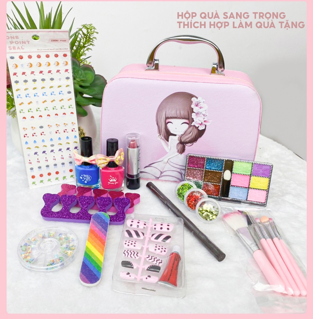 Mô tả Đồ chơi trang điểm cho bé gái Pikaboo, bộ vali và máy ảnh trang điểm cao cấp, an toàn, dễ làm sạch - 11