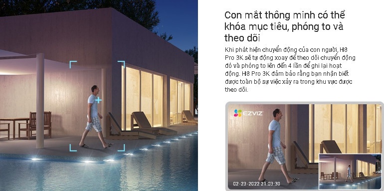 Mô tả Camera WIFI ngoài trời siêu nét EZVIZ H8 2K 3K XOAY 360 ĐÀM THOẠI 2 CHIỀU, MÀU ĐÊM - 11