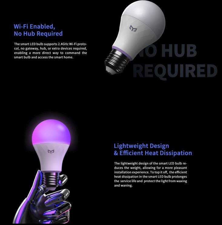 Mô tả Bộ 4 bóng đèn Yeelight W4 16 triệu màu chuôi đèn E27, nháy theo nhạc, tương thích Homekit - 4