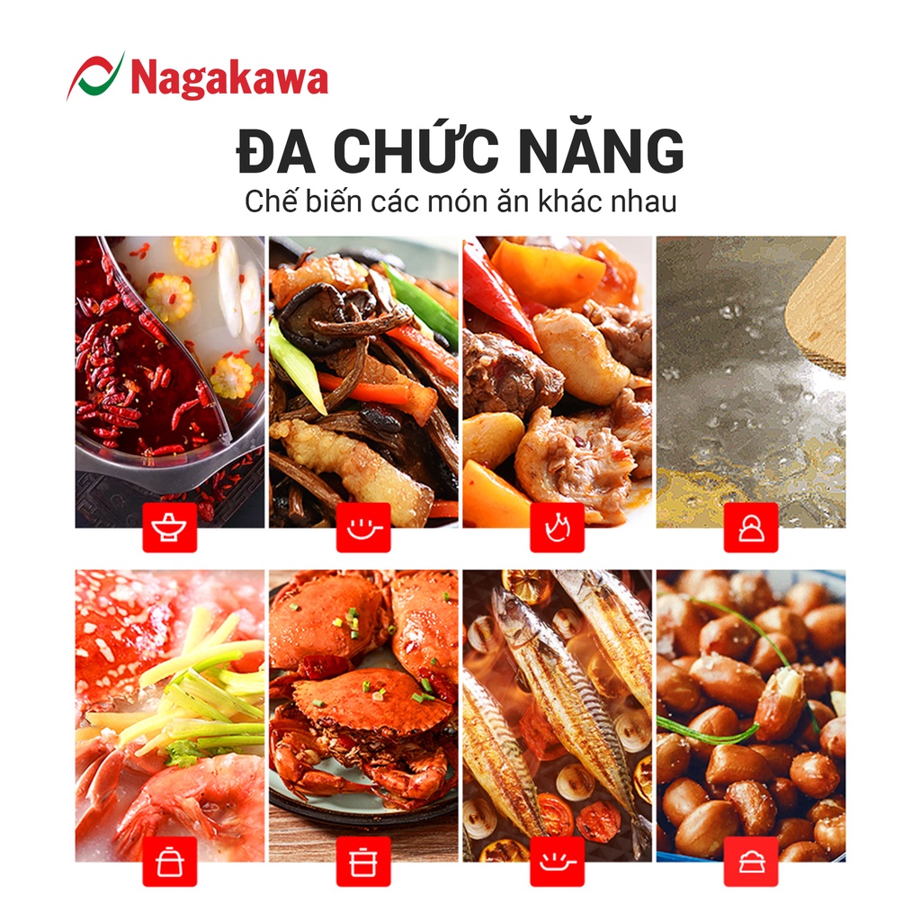 Mô tả Bếp Điện Từ Đơn Nagakawa NAG0704 (2000W) - Kèm nồi lẩu - Bảo hàng 12 tháng - Hàng chính hãng - 6