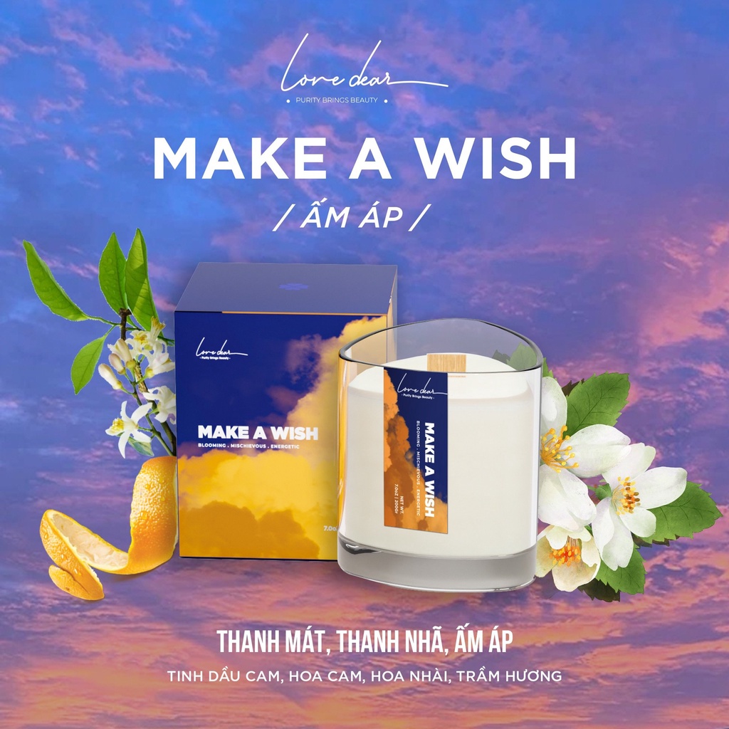 Mô tả Nến Thơm Phòng Tinh Dầu Cao Cấp LoveDear - Trang Trí Decor 100g & 200g - 12
