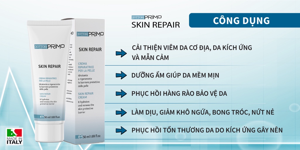 Mô tả Kem Viêm Da Cơ Địa, Chàm Da, Eczema, Da Nứt Nẻ DottorPrimo Skin Repair (Tuýp 20-50ml) - 1