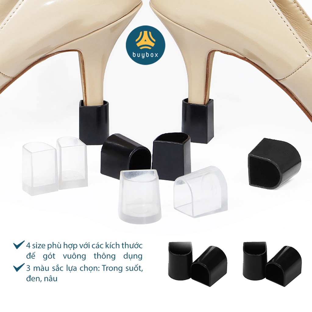 Mô tả Bộ đôi nút bọc gót giày cao gót hình tròn, chữ U giảm tiếng ồn chống mòn gót - Buybox - BBPK291 - 5