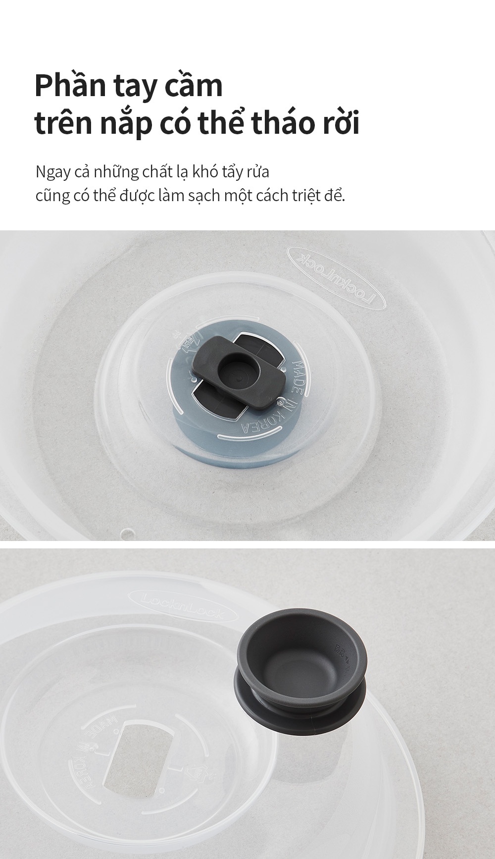 Nồi hấp trong lò vi sóng Lock&Lock Microwave Steamer dung tích 1.2L Màu xám LMW123