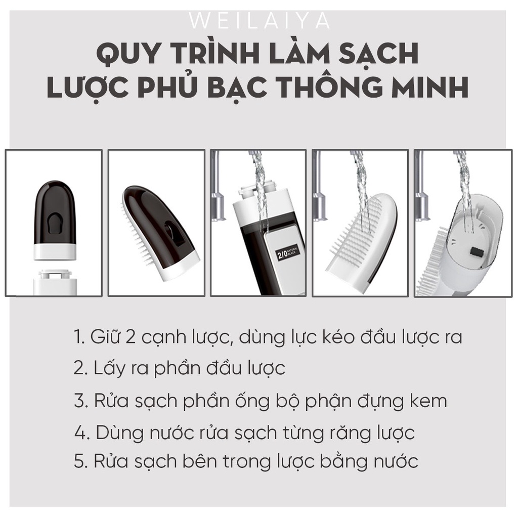 Mô tả Dầu Gội Đen Tóc Phủ Bạc Weilaiya 100ml - màu Đen Tự nhiên - Không hôi - Không xót da đầu - 7