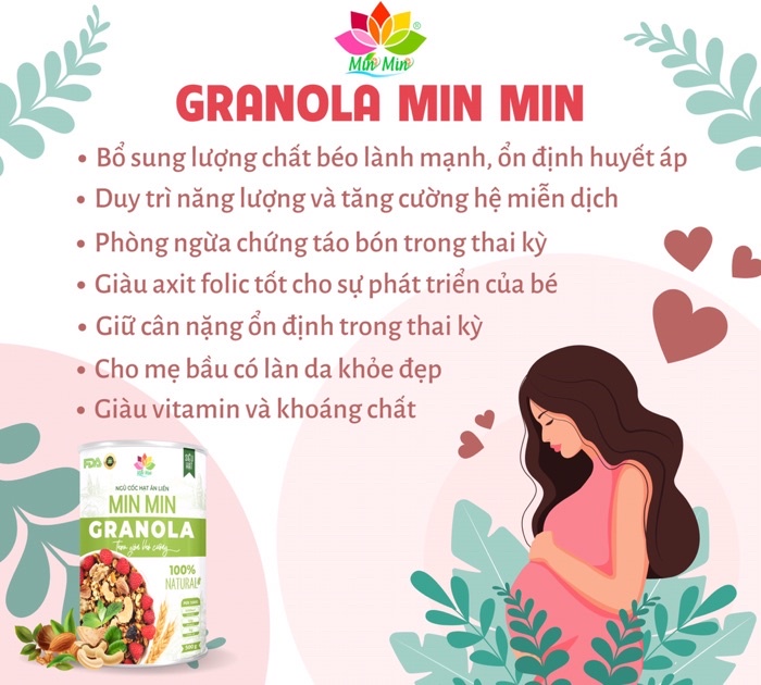 Mô tả Ngũ cốc hạt ăn liền Granola Min Min hộp 500g - 8