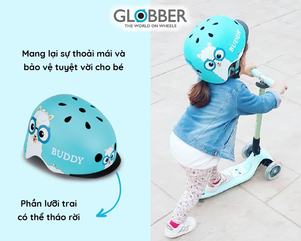 Mô tả Mũ Bảo Hộ Chơi Xe Trượt Có Thể Điều Chỉnh Kích Cỡ Và Đèn Phát Sáng Globber Elite XS/S Cho Bé Từ 3 Đến 6 Tuổi - Buddy - 3