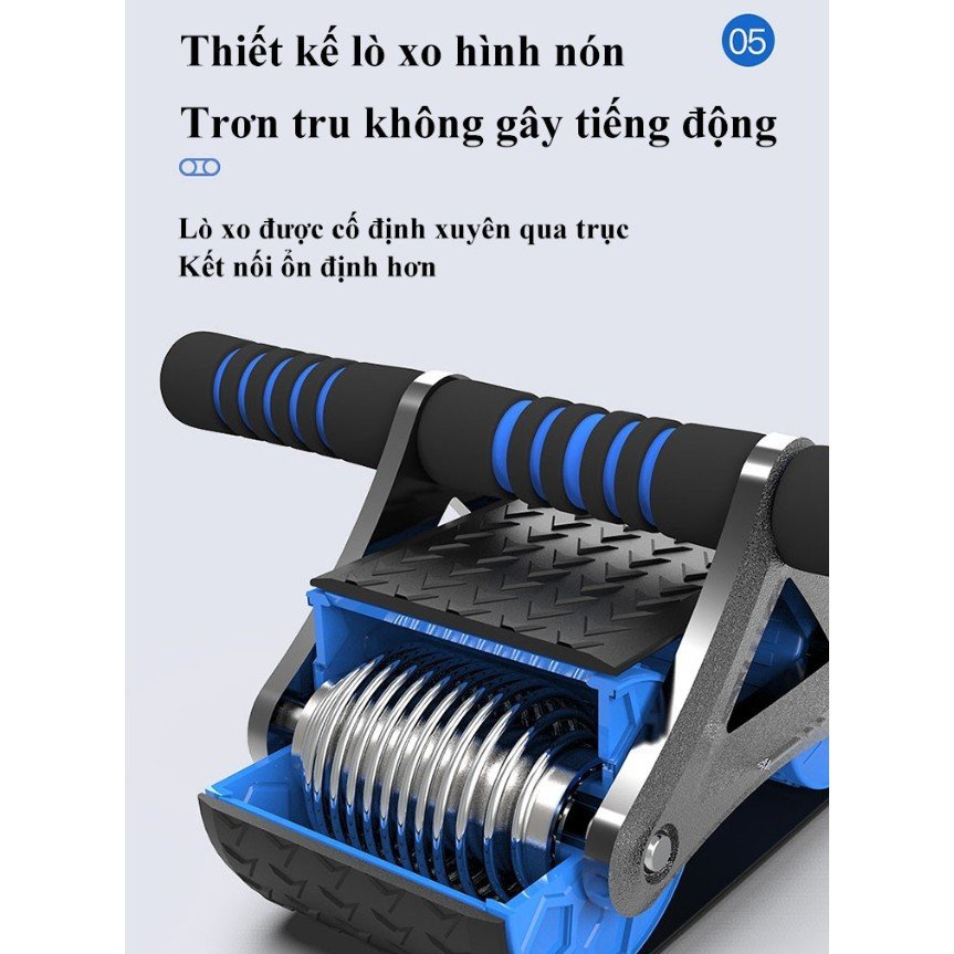 Mô tả Con Lăn Tập Cơ Bụng Sử Dụng Công Nghệ Mới Có Phanh Lò Xo Trợ Lực Đại Nam Sport + Kèm Thảm Lót Gối - 5