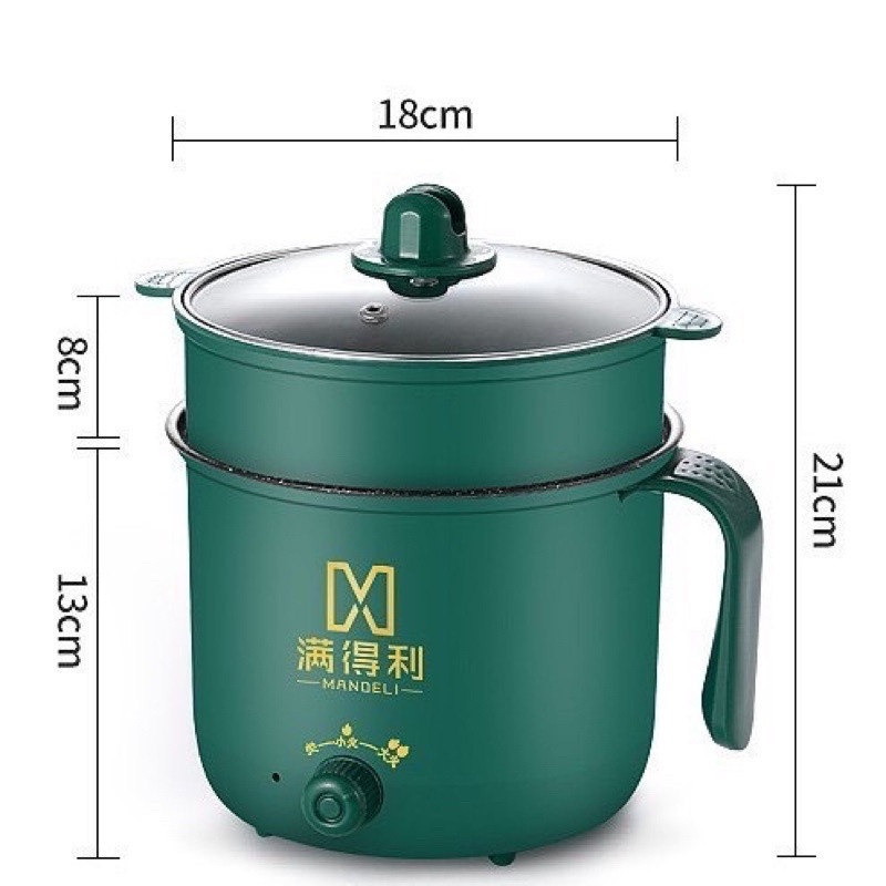 Mô tả Nồi Lẩu Điện Nấu Mì Mini 2 Tầng Có Giá Hấp Đa Năng – Bộ Nồi Đa Năng Nướng, Luộc, Xông Mũi Họng, Chiên Chống Dính Amalife - 5