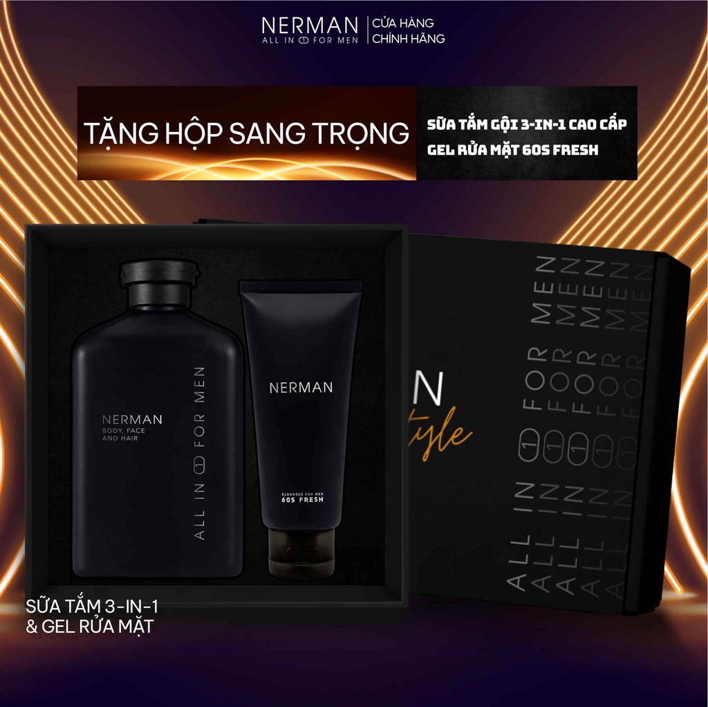 Mô tả Combo Manly Nerman - Sữa tắm gội cho nam 350ml & Gel rửa mặt 60S Fresh ngừa mụn 100ml - 2