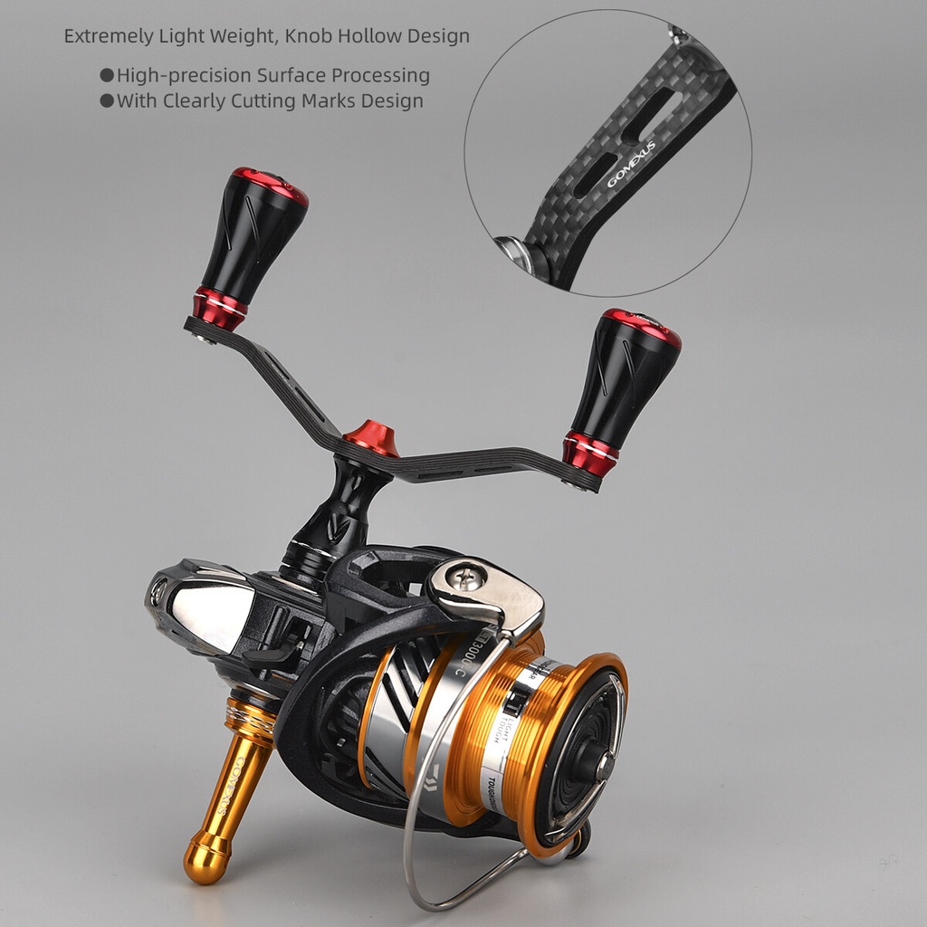 Mô tả GOMEXUS tay quay máy câu cá Máy Câu Cá Tay Cầm Bằng Carbon 82/98mm Shimano Daiwa Abu Okuma LCDH tay quay máy đứng - 5