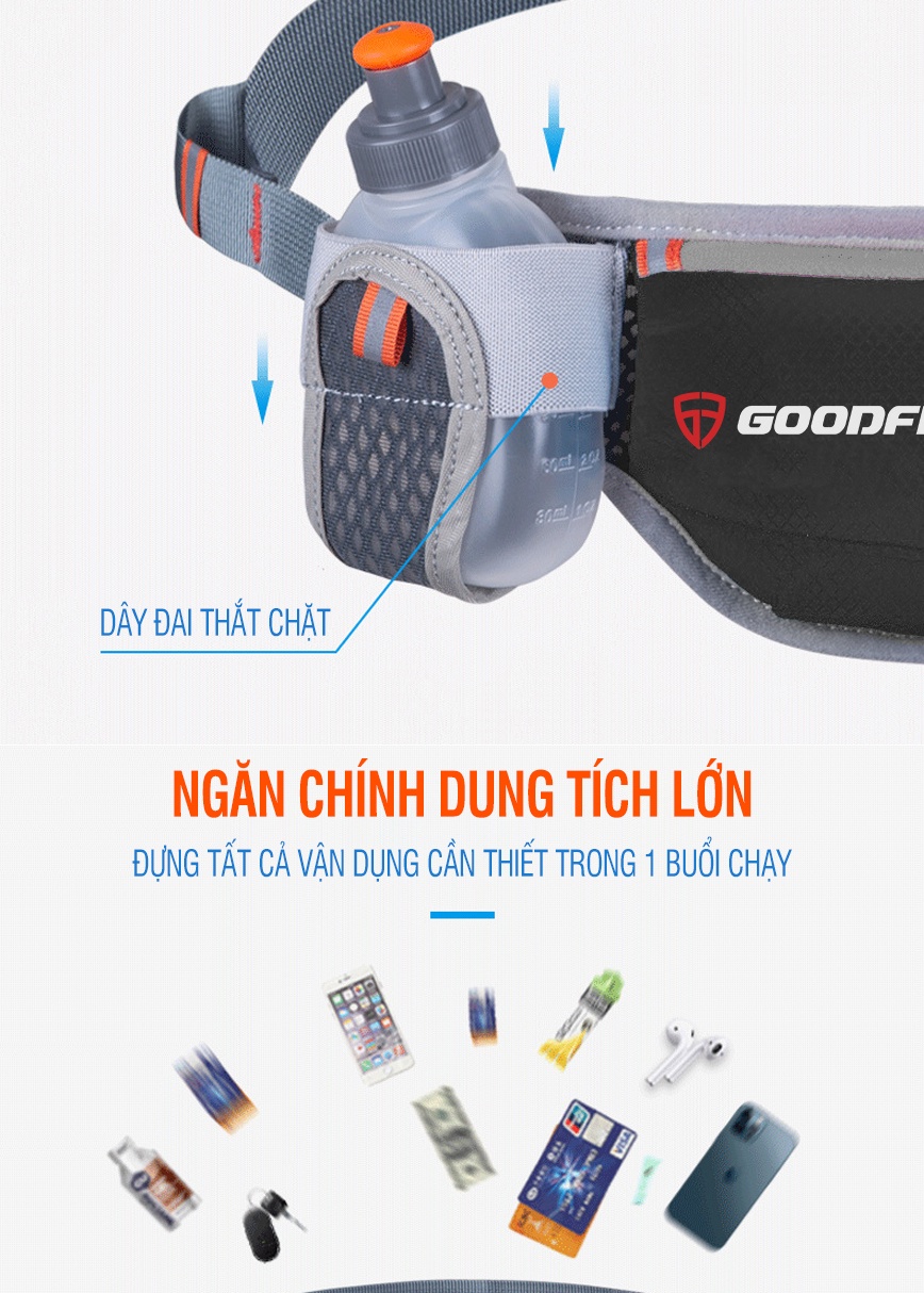 Mô tả Túi chạy bộ có 2 ngăn đựng nước chính hãng GoodFit GF109RB - 3
