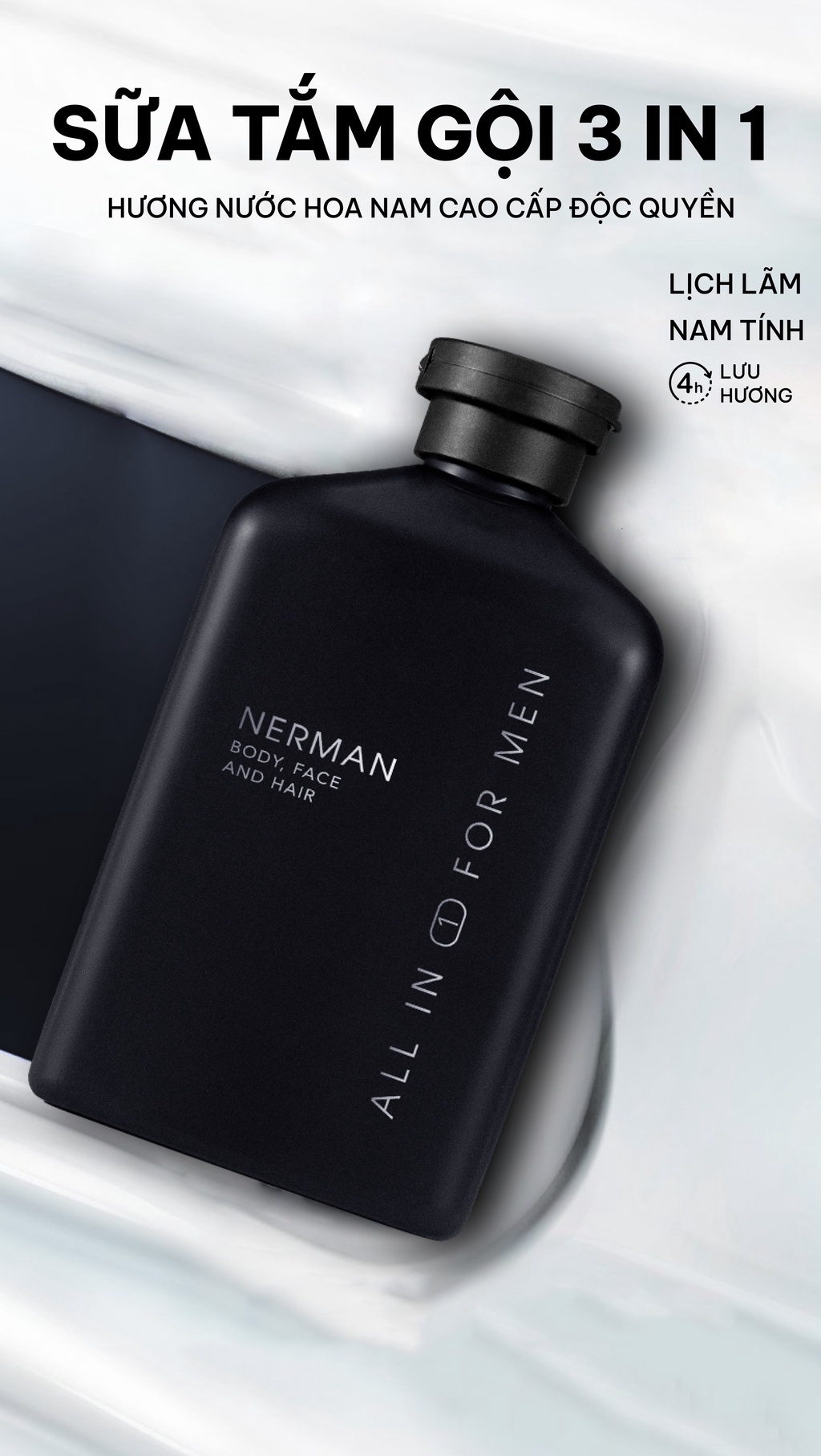 Mô tả Combo Hoàn Hảo Nerman - Sữa tắm gội cho nam 350ml &Gel rửa mặt 60S Fresh 100ml & DDVS nam giới 100ml - 2