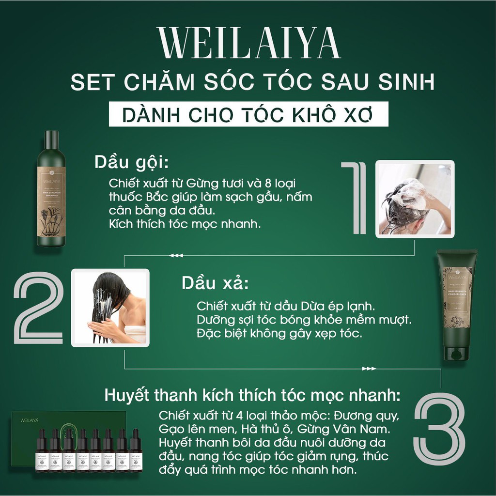 Mô tả Combo dầu gội xả gừng Weilaiya 20ml và 2 lọ serum mọc tóc 5ml ngăn rụng giúp mọc tóc hiệu quả - 6