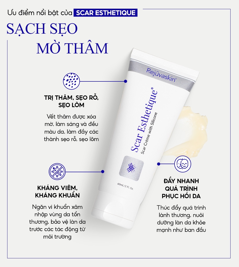 Mô tả Kem làm mờ sẹo thâm, lấp đầy sẹo rỗ, lõm Scar Esthetique REJUVASKIN 30ml - 4