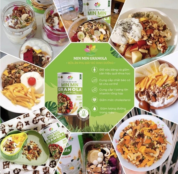 Mô tả Ngũ cốc hạt ăn liền Granola Min Min hộp 500g - 9