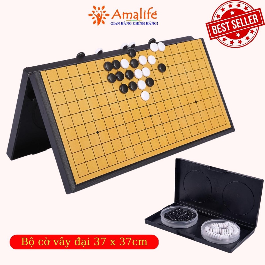 Mô tả Bộ Cờ Vây Nam Châm Chọn Kích Thước Siêu To 37*37Cm, Trò Chơi Cờ Caro Cao Cấp, Có Bàn Là Hộp Đựng Hãng Amalife - 1