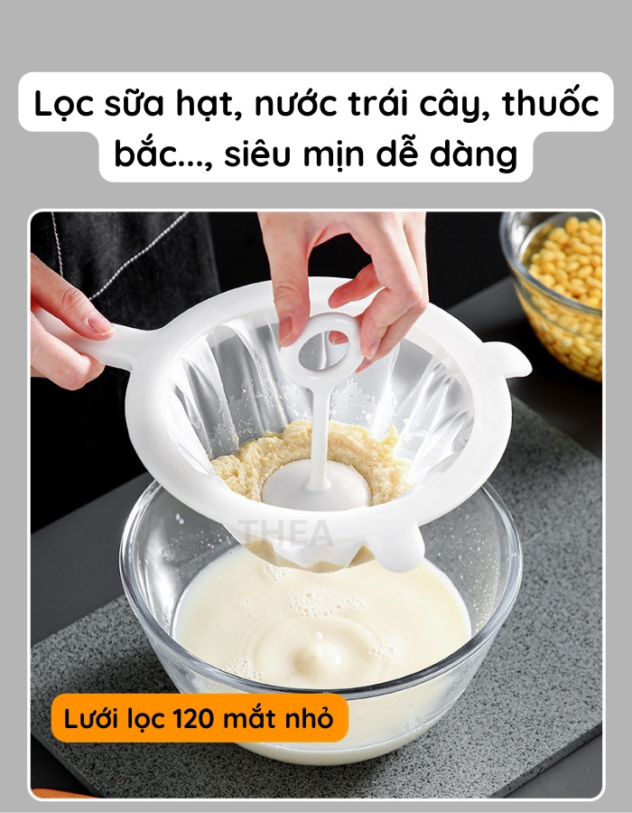 Rây lọc siêu mịn nhựa cao cấp, dụng cụ lọc sữa hạt, đậu nành, lọc trà ...