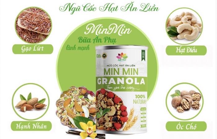 Mô tả Ngũ cốc hạt ăn liền Granola Min Min hộp 500g - 3