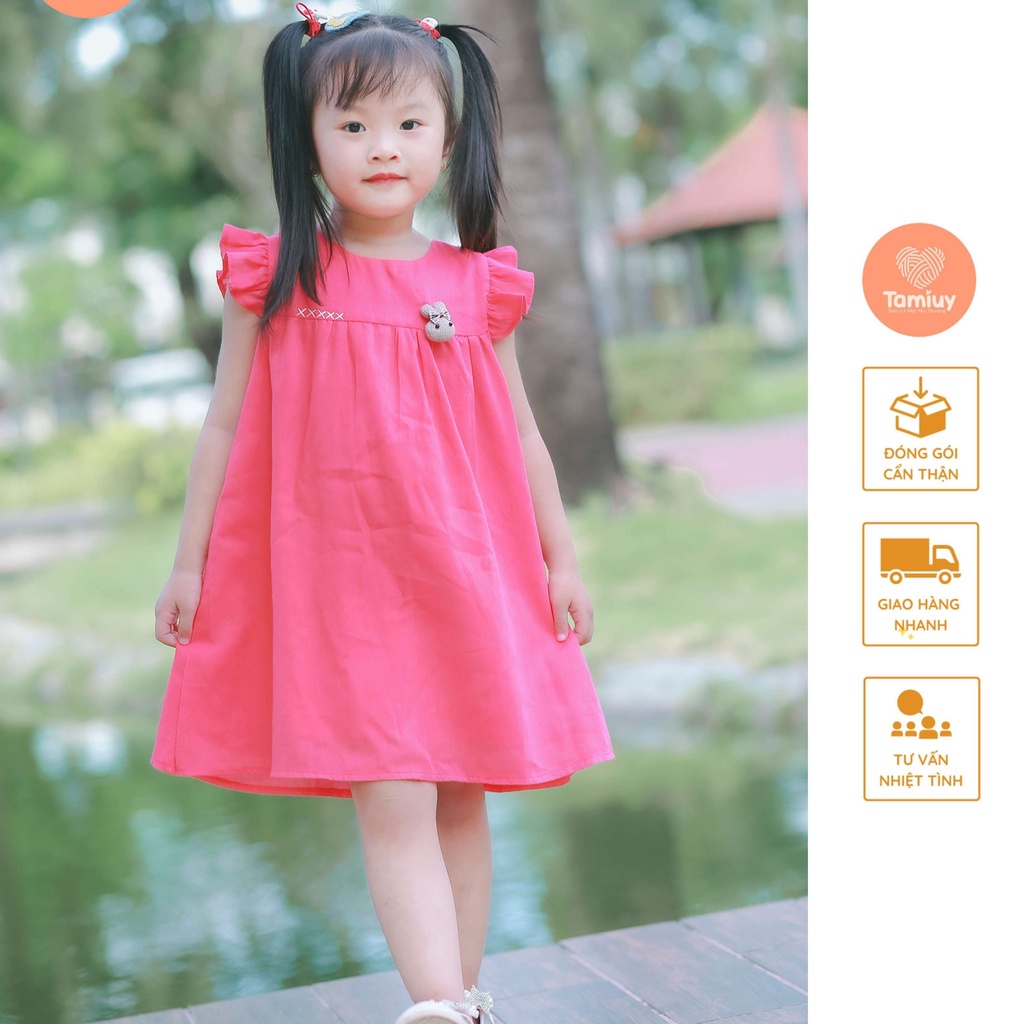 Mô tả Set Đầm Bé Gái Tamiuy  Đính Thú, Phối Quần Đùi Phồng Phong Cách Hè (1-10T) - 1