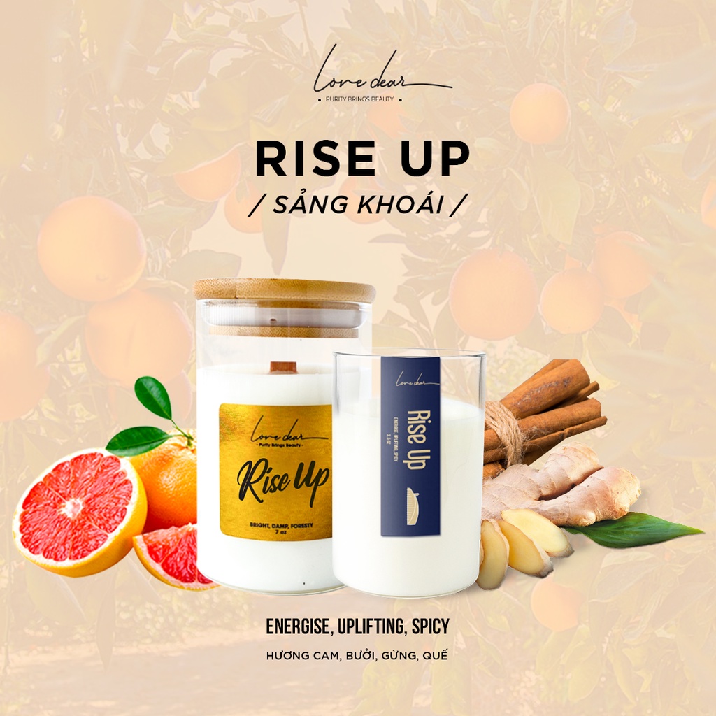 Mô tả Nến Thơm Phòng Cao Cấp LoveDear Rise Up Từ Tinh Dầu Thiên Nhiên và Sáp Cọ - Trang Trí Decor 100g & 200g - 2