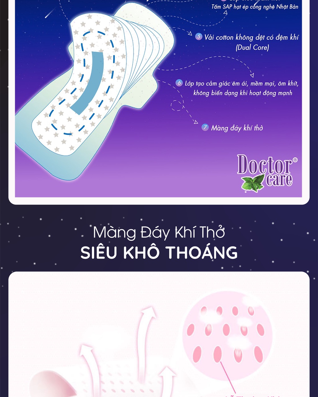 Mô tả Băng vệ sinh thảo dược D&C ban đêm 33.8cm Combo 6 gói - 2