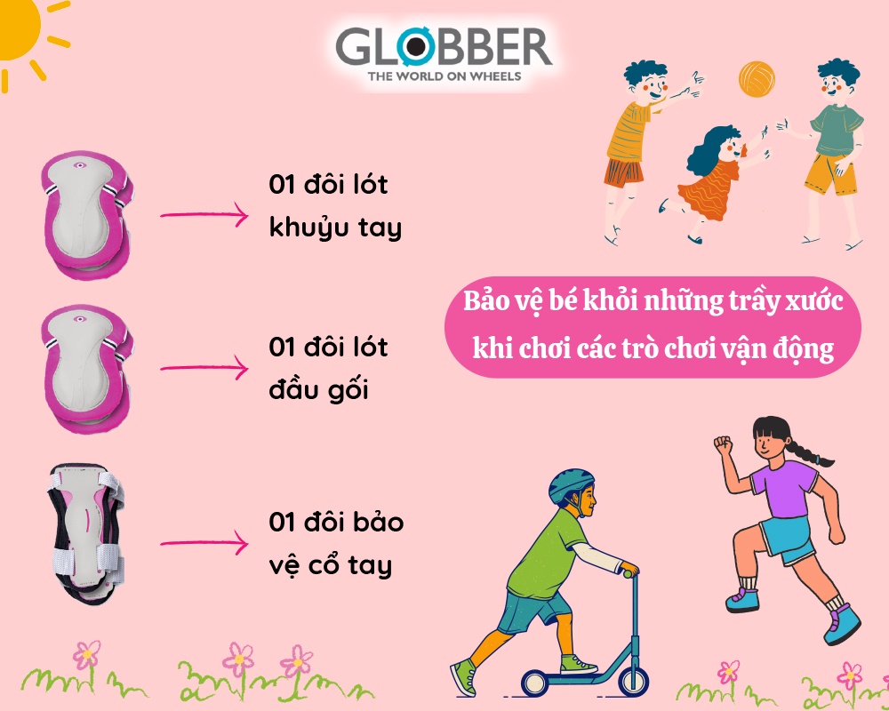 Mô tả Bộ bảo hộ Globber Junior - Hồng - 2