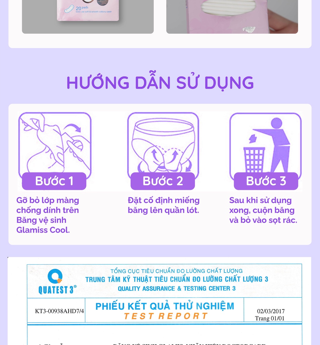 Mô tả Combo 2 gói băng vệ sinh thảo dược Glamiss Cool hàng ngày 15.5 cm siêu thấm hút - 4