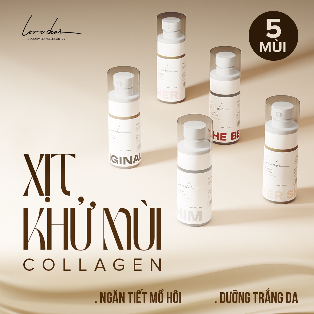Mô tả Xịt Khử Mùi Nước Hoa LoveDear - Có Collagen Và Vitamin C E Dưỡng Trắng Da Nhiều Mùi unisex 50ml - 1