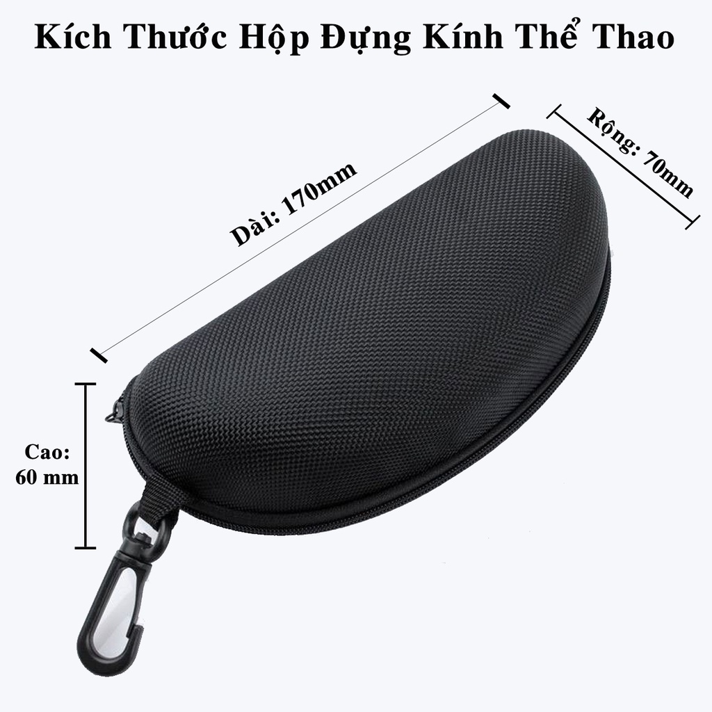 Mô tả Hộp Đựng Kính Thể Thao Cao Cấp - Bao Vải Dây Kéo Đựng Mắt Kính Có Móc Treo Để Vừa Kính Bảo Hộ Size Lớn Nhất Hãng Amalife - 2