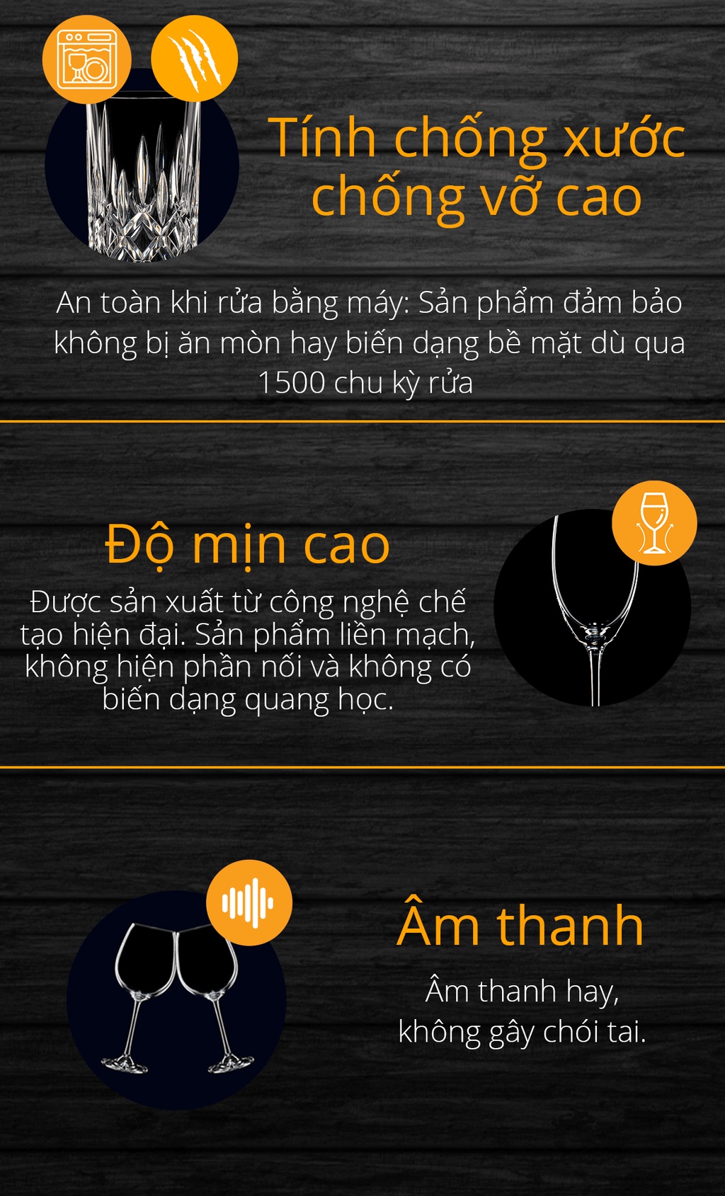 Mô tả Bộ 4 ly pha lê Nachtmann Highland, chính hãng Đức, an toàn cho sức khỏe, sang trọng, chống xước - 8