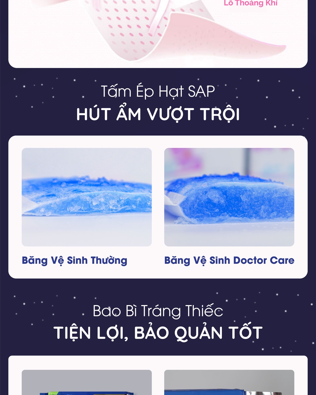 Mô tả Băng vệ sinh thảo dược D&C ban đêm 33.8cm Combo 6 gói - 3