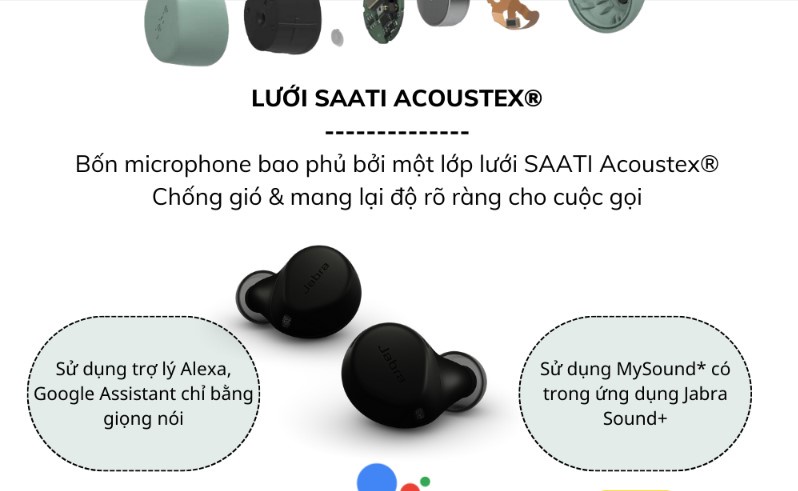 Mô tả Tai Nghe Bluetooth True Wireless JABRA ELITE ACTIVE 7 Chống ồn ANC 2 micro IP57 Mono Model - 5