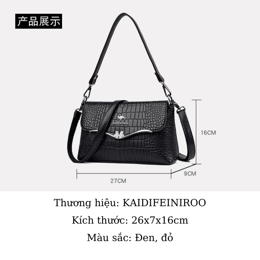 Mô tả Túi xách nữ cao cấp đẹp KAIDIFEINIROO KF17 (9610) phong cách Hàn Quốc đủ 2 dây size 27cm - 7