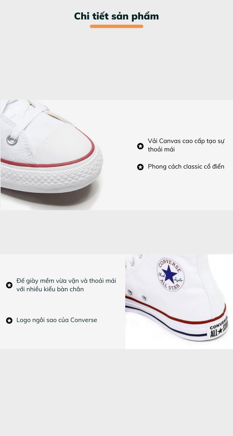 Mô tả Giày Converse Chuck Taylor All Star Classic Trắng 121184 - 3