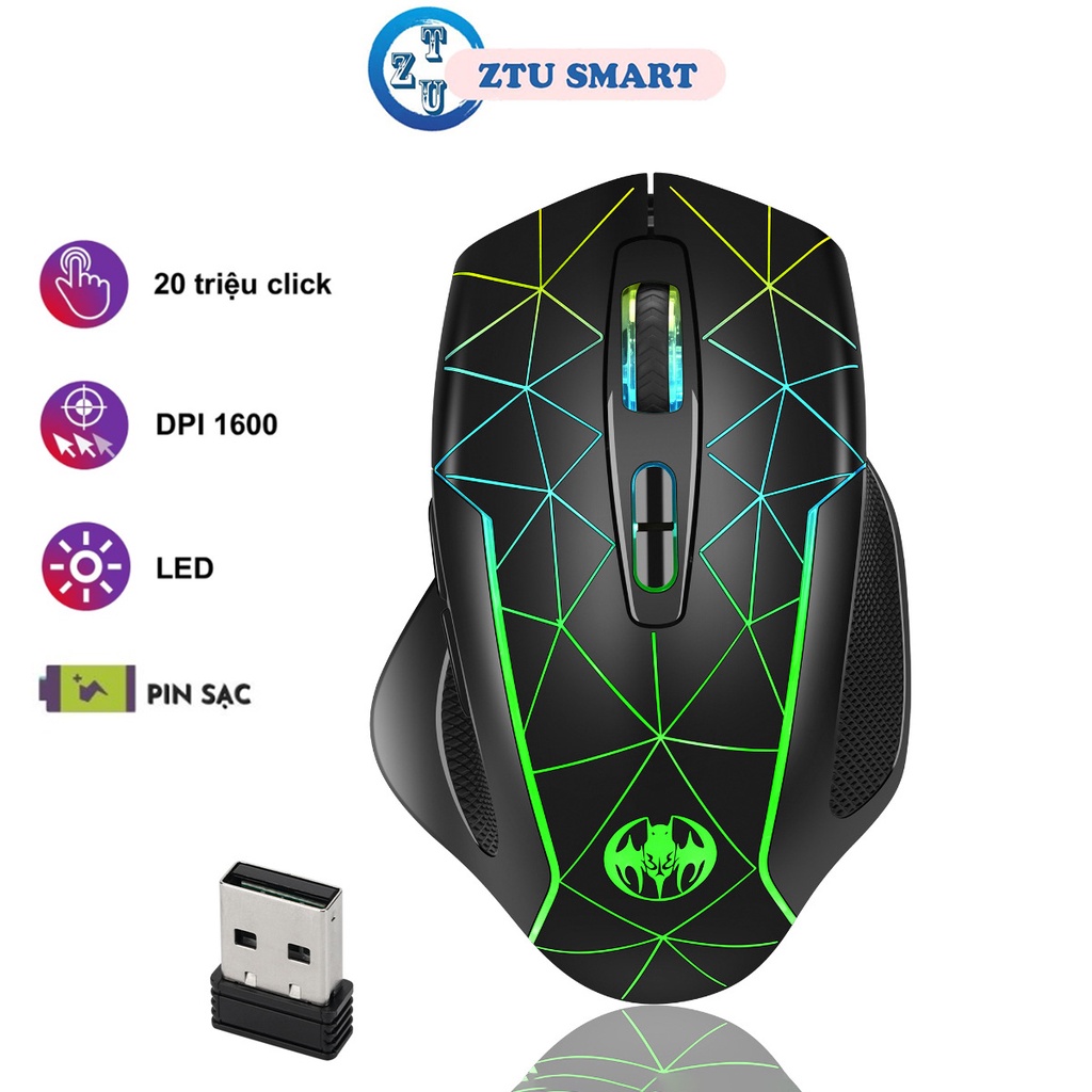 Mô tả Chuột máy tính không dây ZTU Smart GM30 DPI 7200, Led wireless 2.4GHz thiết kế công thái học phù hợp cả văn phòng - 1