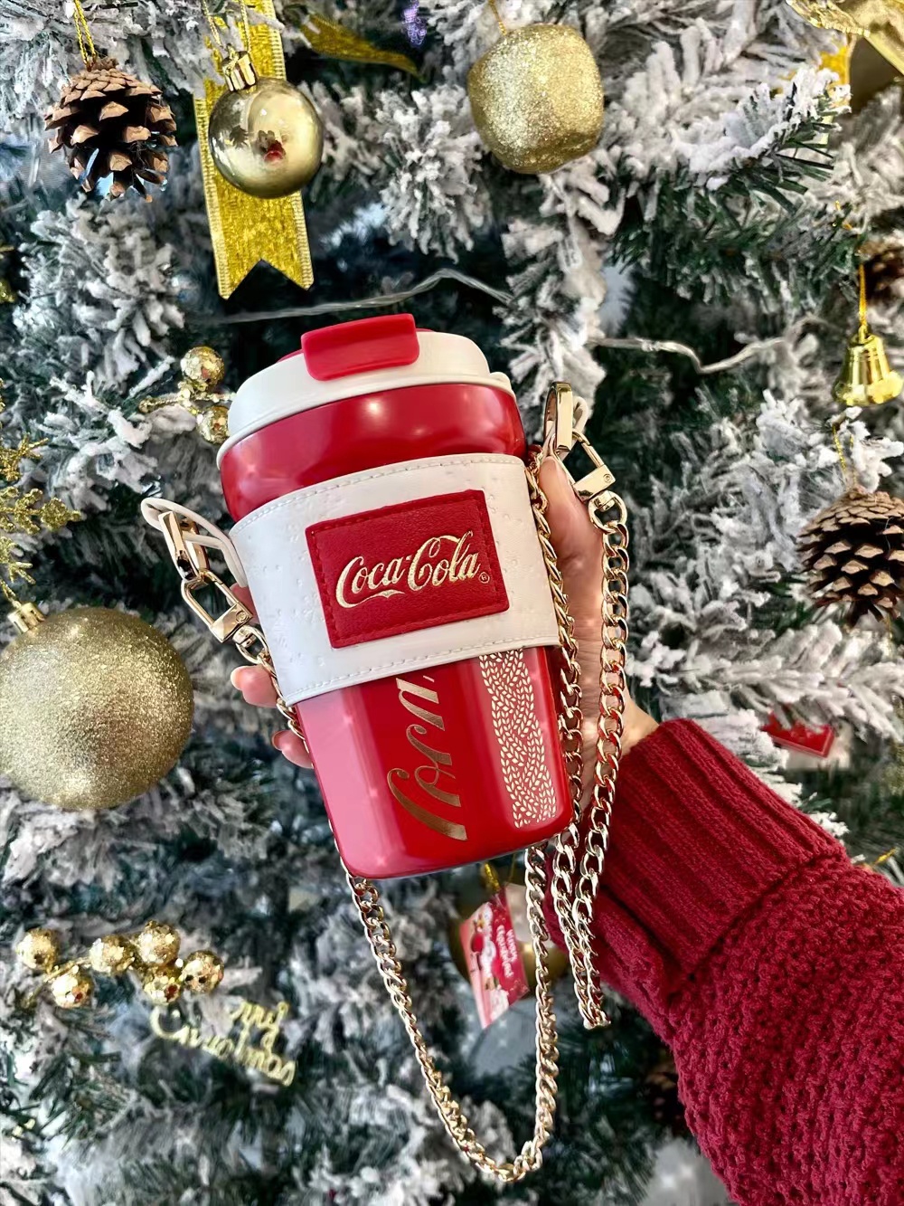 Mô tả Cốc giữ nhiệt APIYOO 390ml bằng thép không gỉ 316 họa tiết Coca Cola phiên bản giáng sinh - 5