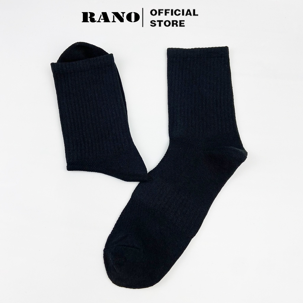 Mô tả Tất Cổ Cao dài Basic Trơn thời trang unisex nam nữ RANO chất liệu cotton cao cấp mềm mại thoáng khí - 2