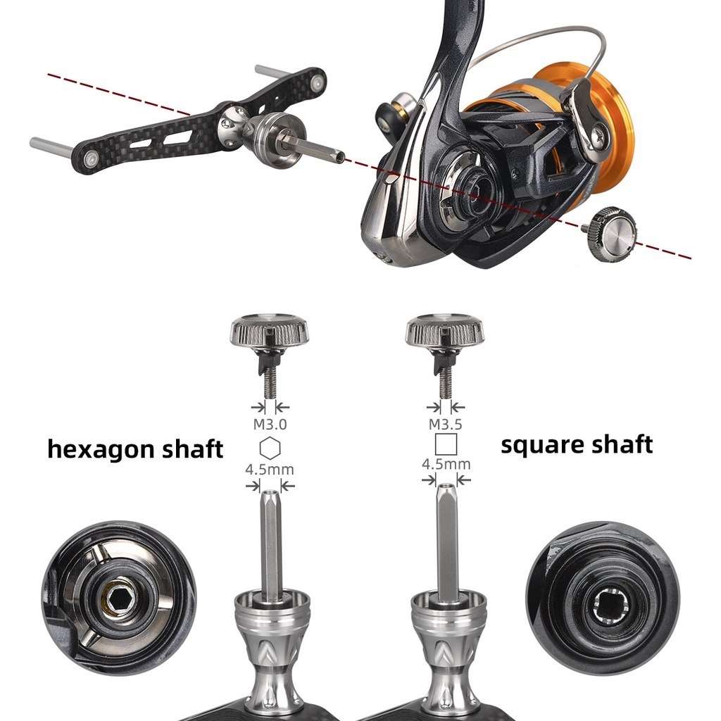 Mô tả GOMEXUS tay quay máy câu cá Máy Câu Cá Tay Cầm Bằng Carbon 82/98mm Shimano Daiwa Abu Okuma LCDH tay quay máy đứng - 4