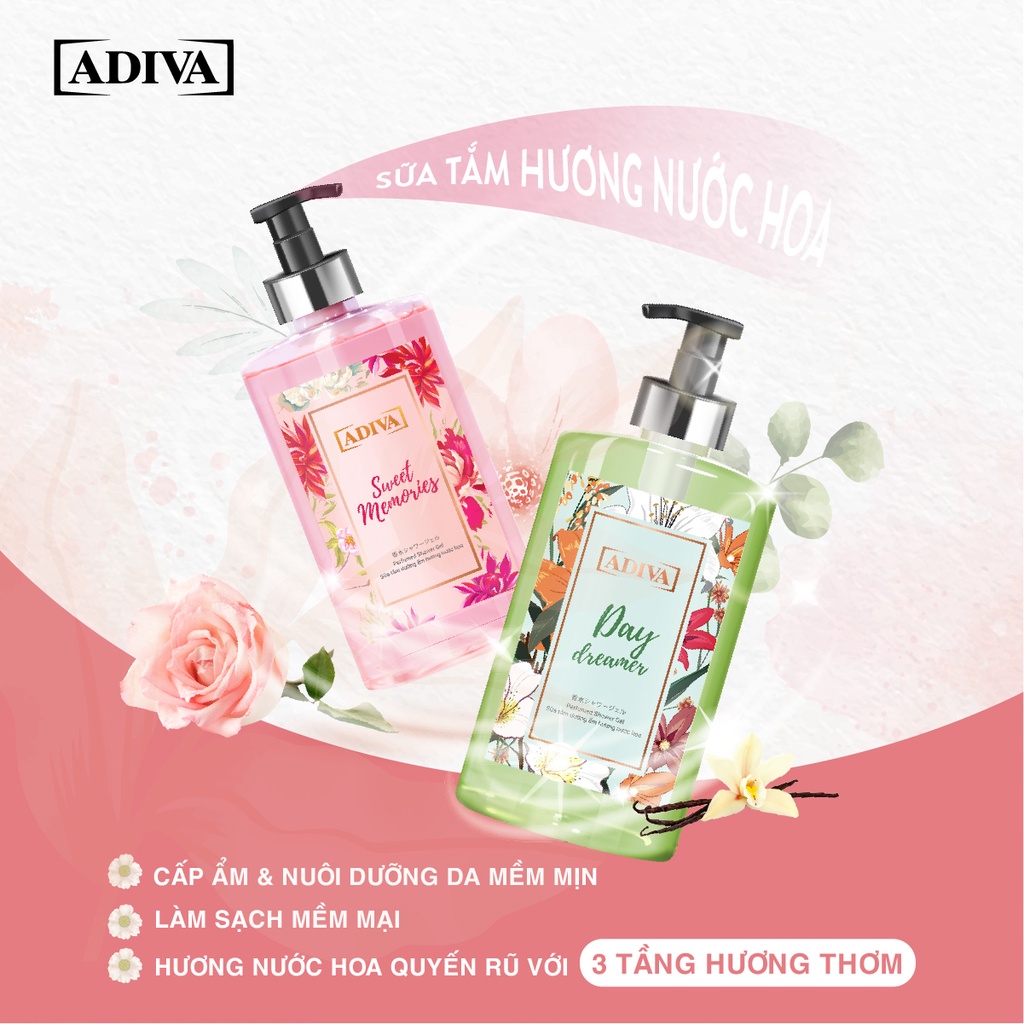 Mô tả Combo 2 Sữa Tắm Dưỡng Ẩm Hương Nước Hoa ADIVA Sweet Memories 400ml - 3