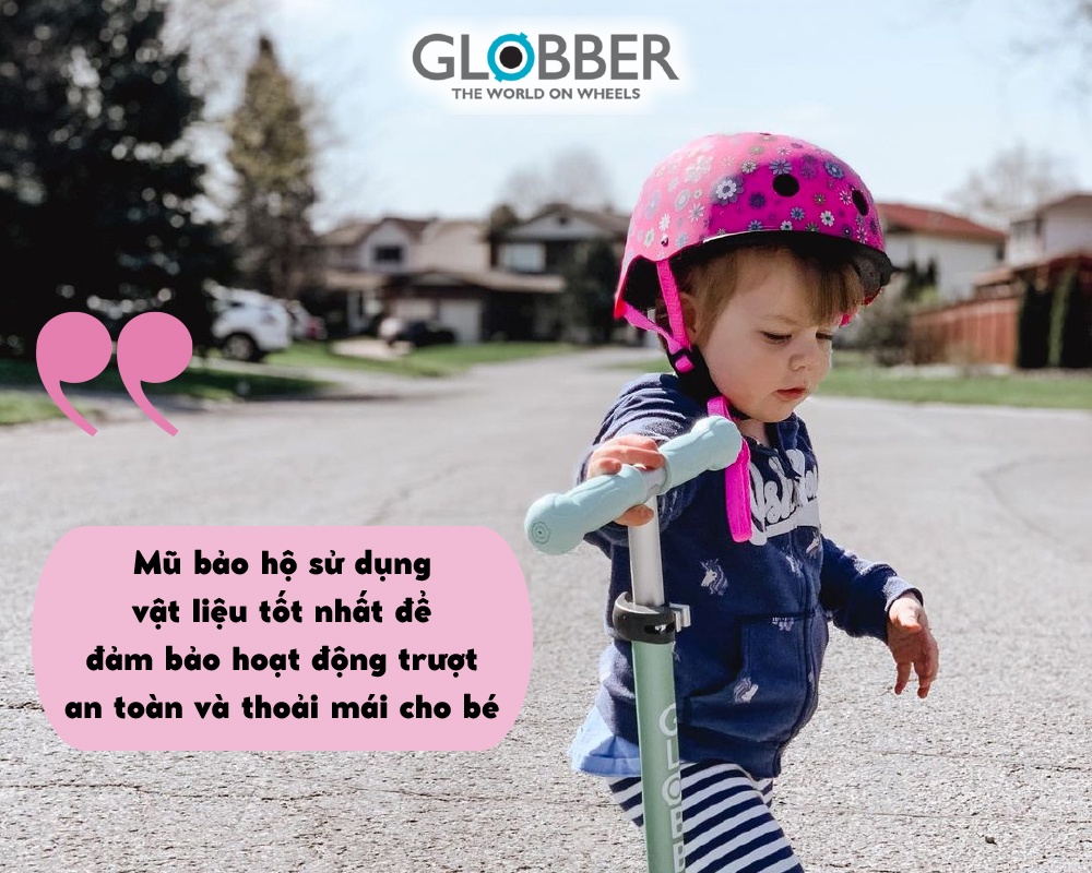 Mô tả Mũ Bảo Hộ Chơi Xe Trượt Có Thể Điều Chỉnh Kích Cỡ Và Đèn Phát Sáng Globber Elite XS/S Cho Bé Từ 3-6 Tuổi - Hồng/Họa Tiết - 4