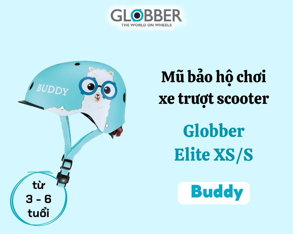 Mô tả Mũ Bảo Hộ Chơi Xe Trượt Có Thể Điều Chỉnh Kích Cỡ Và Đèn Phát Sáng Globber Elite XS/S Cho Bé Từ 3 Đến 6 Tuổi - Buddy - 1