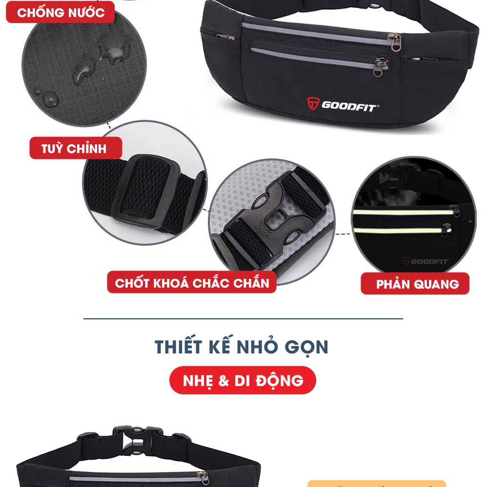 Mô tả Đai chạy bộ, túi đeo hông chạy bộ đựng điện thoại chống nước GoodFit GF108RB - 3