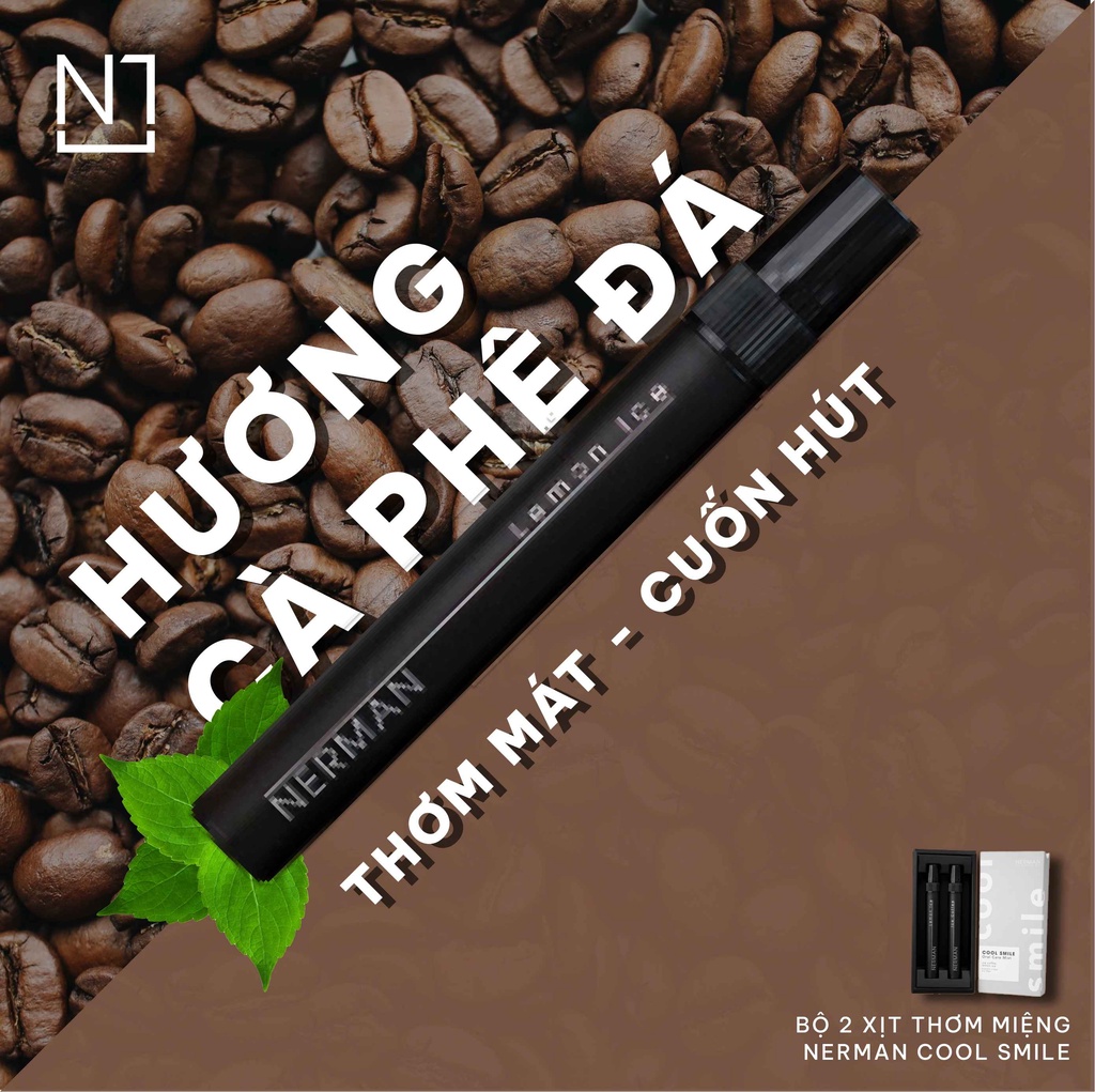 Mô tả Xịt thơm miệng Nerman Cool Smile 2 hương Ice Coffee & Lemon Ice 10ml/chai - 6