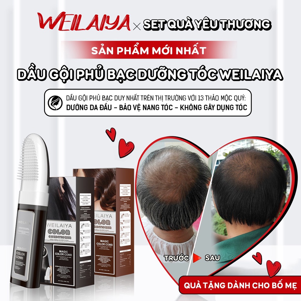 Mô tả Dầu Gội Đen Tóc Phủ Bạc Weilaiya 100ml - màu Đen Tự nhiên - Không hôi - Không xót da đầu - 4