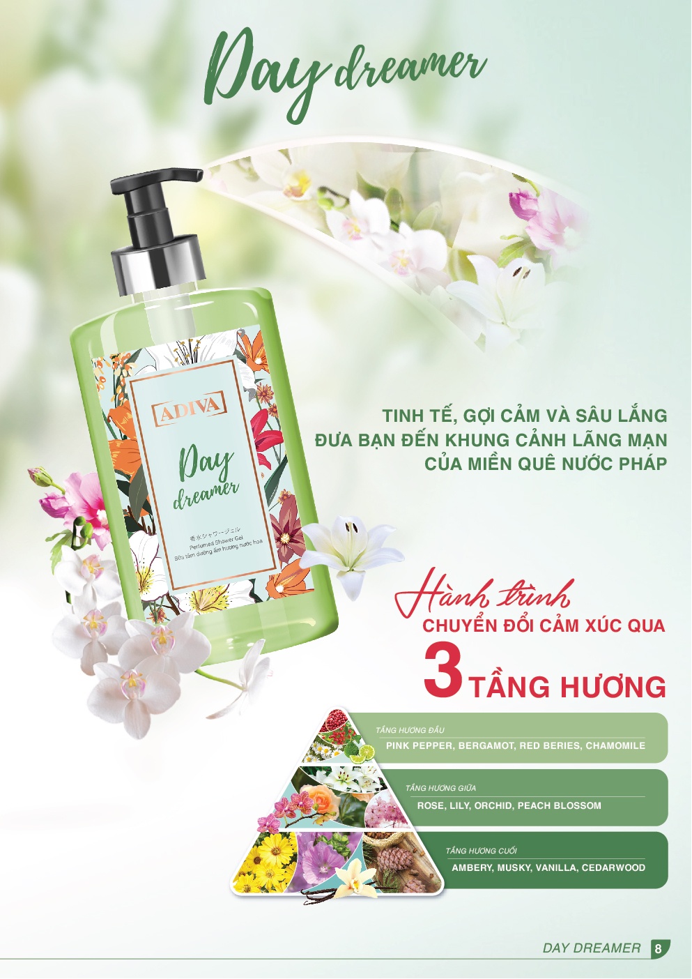 Mô tả Sữa Tắm Dưỡng Ẩm  Hương Nước Hoa ADIVA Day Dreamer 400ml - 1